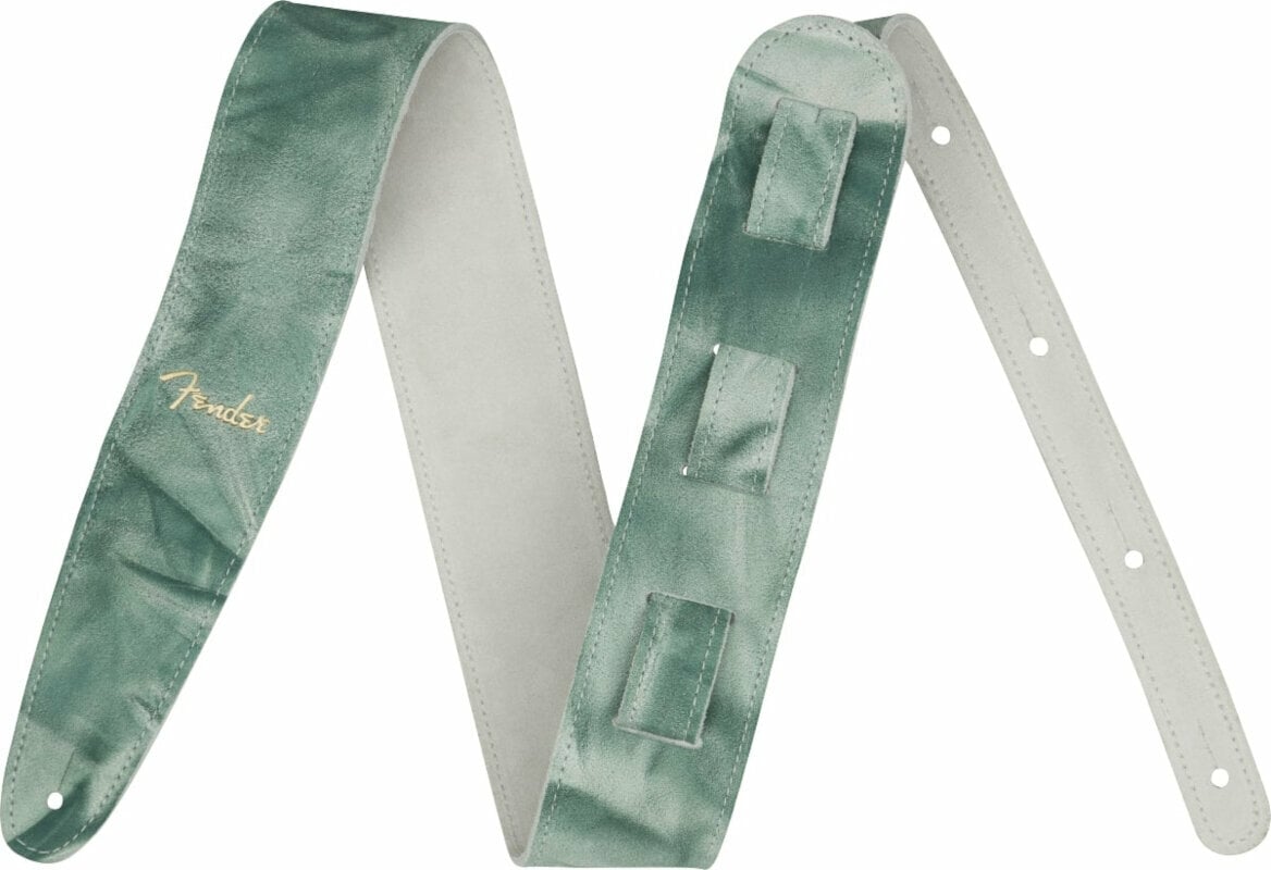 Leather guitar strap Fender Tie Dye Leather Strap Leather guitar strap Green