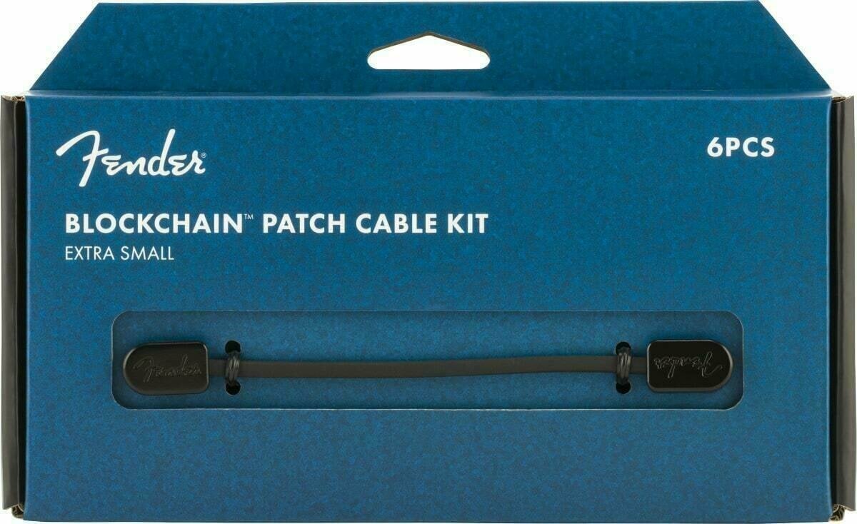 Patchkabel Fender Blockchain Patch Cable Kit XS Schwarz Winkelklinke - Winkelklinke
