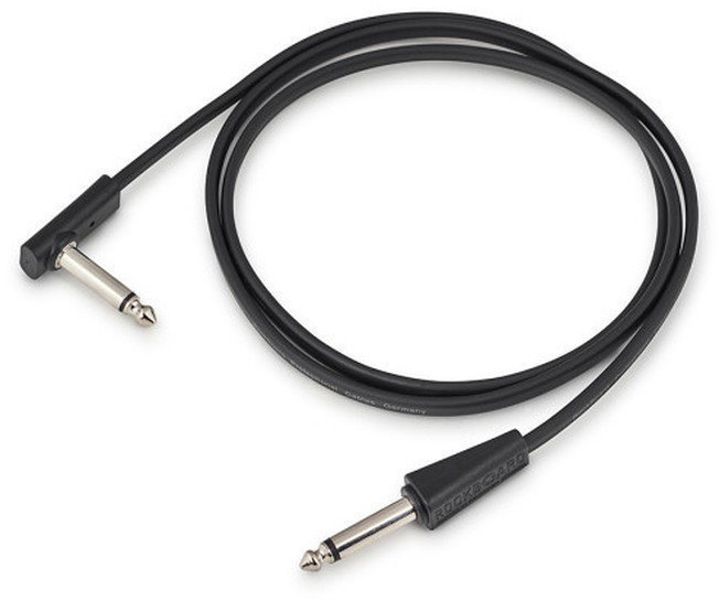 Propojovací kabel, Patch kabel RockBoard Flat Patch Looper/Switcher Černá 100 cm Rovný - Lomený