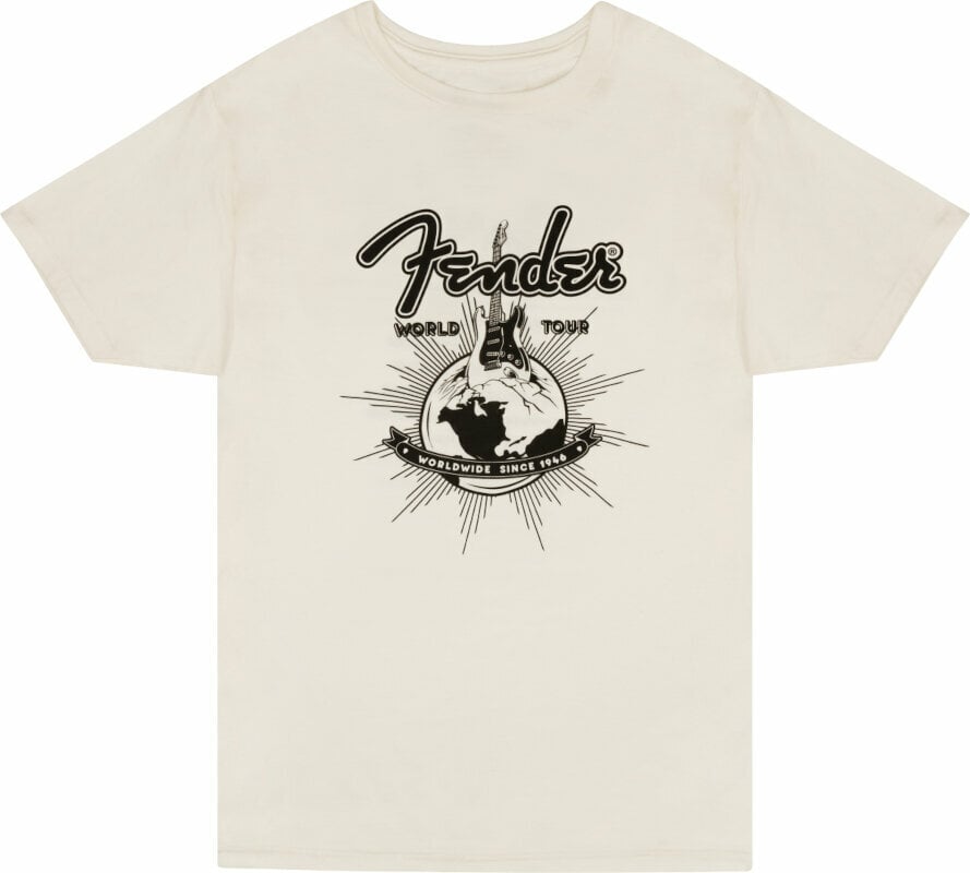 Camiseta de manga corta Fender Camiseta de manga corta World Tour Unisex Vintage White M