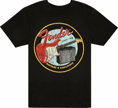 Shirt Fender Shirt 1946 Guitars & Amplifiers Unisex Vintage Black S - 1