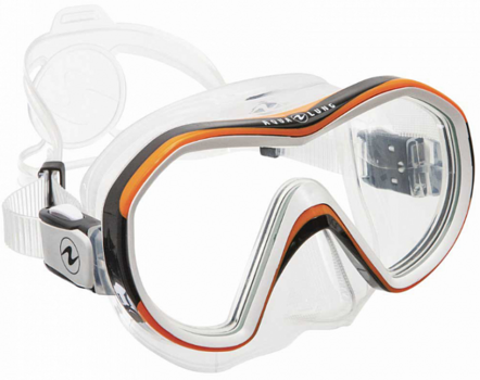 Diving Mask Aqua Lung Seaquest Reveal X1 Clear/Black White Orange - 1