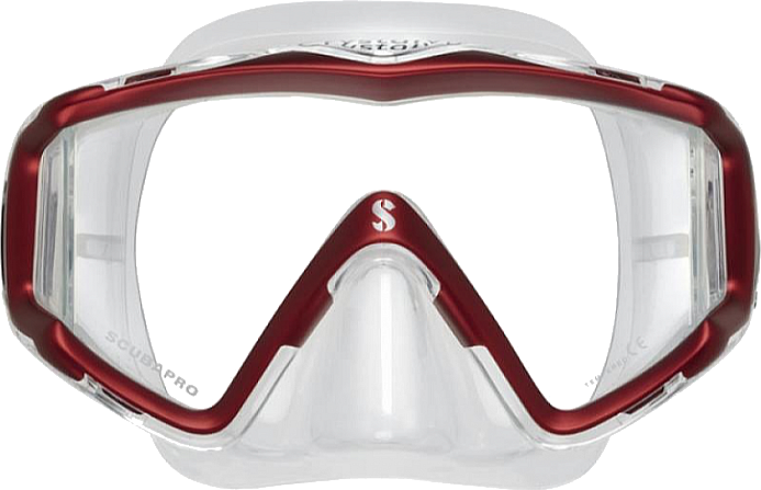 Maska za ronjenje Scubapro Crystal VU Clear/Red