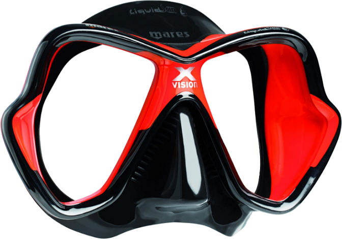 Diving Mask Mares X-Vision Liquidskin Black/Red