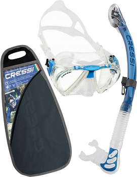 Комплект за гмуркане Cressi Penta & Alpha Ultra Dry Clear/Blue - 1