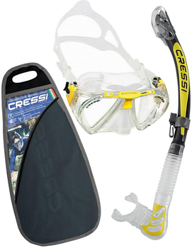 Diving set Cressi Penta & Alpha Ultra Dry Clear/Yellow - 1