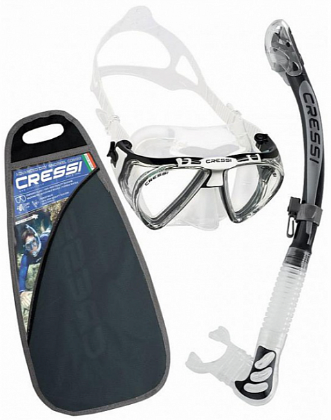Zestaw do nurkowania Cressi Penta & Alpha Ultra Dry Clear/Black