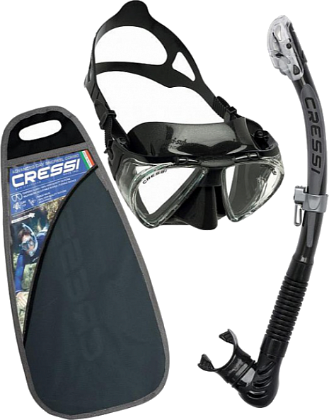 Potápačský set Cressi Penta & Alpha Ultra Dry Black/Black