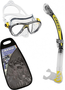 Diving set Cressi Big Eyes Evolution & Alpha Ultra Dry Clear/Yellow - 1