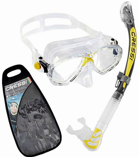 Set immersioni Cressi Marea & Alpha Ultra Dry Clear/Yellow