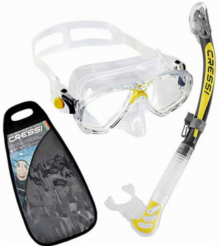 Diving set Cressi Marea & Alpha Ultra Dry Clear/Yellow - 1