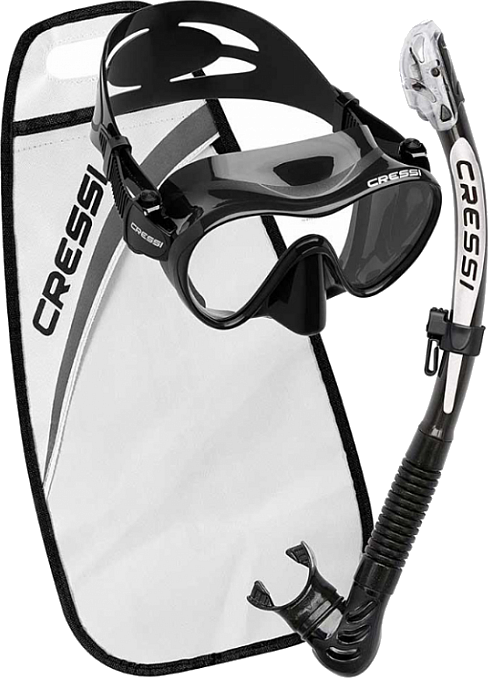 Sukellussarja Cressi Set Mask F1 + snorkel Alpha Ultra Dry - Black
