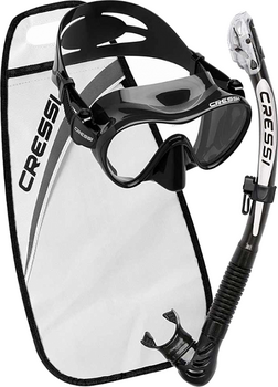 Zestaw do nurkowania Cressi Set Mask F1 + snorkel Alpha Ultra Dry - Black - 1