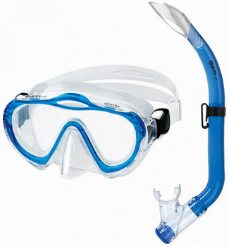 Potápačský set Mares Combo Sharky Clear/Reflex Blue - 1