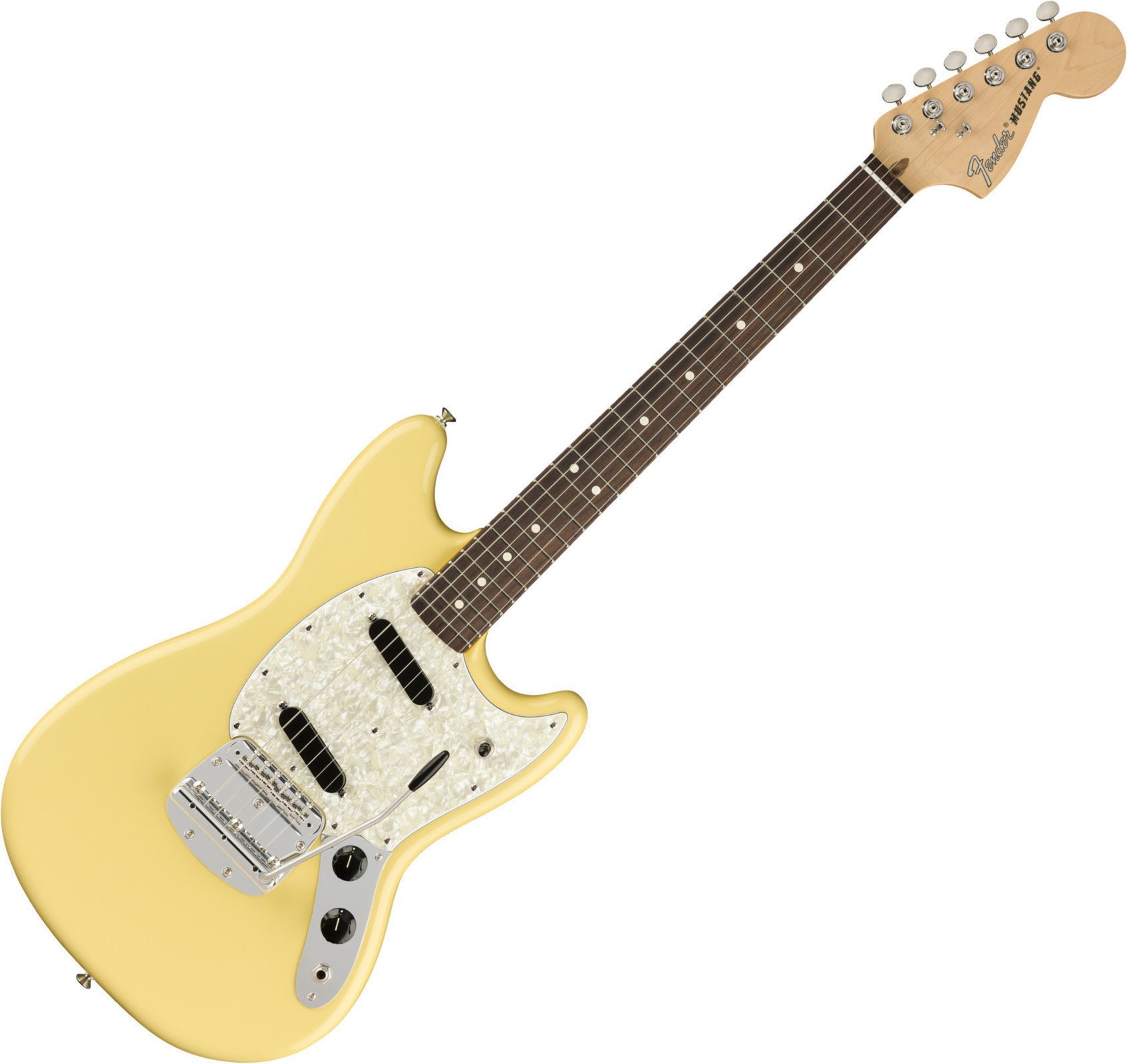E-Gitarre Fender American Performer Mustang RW Vintage White