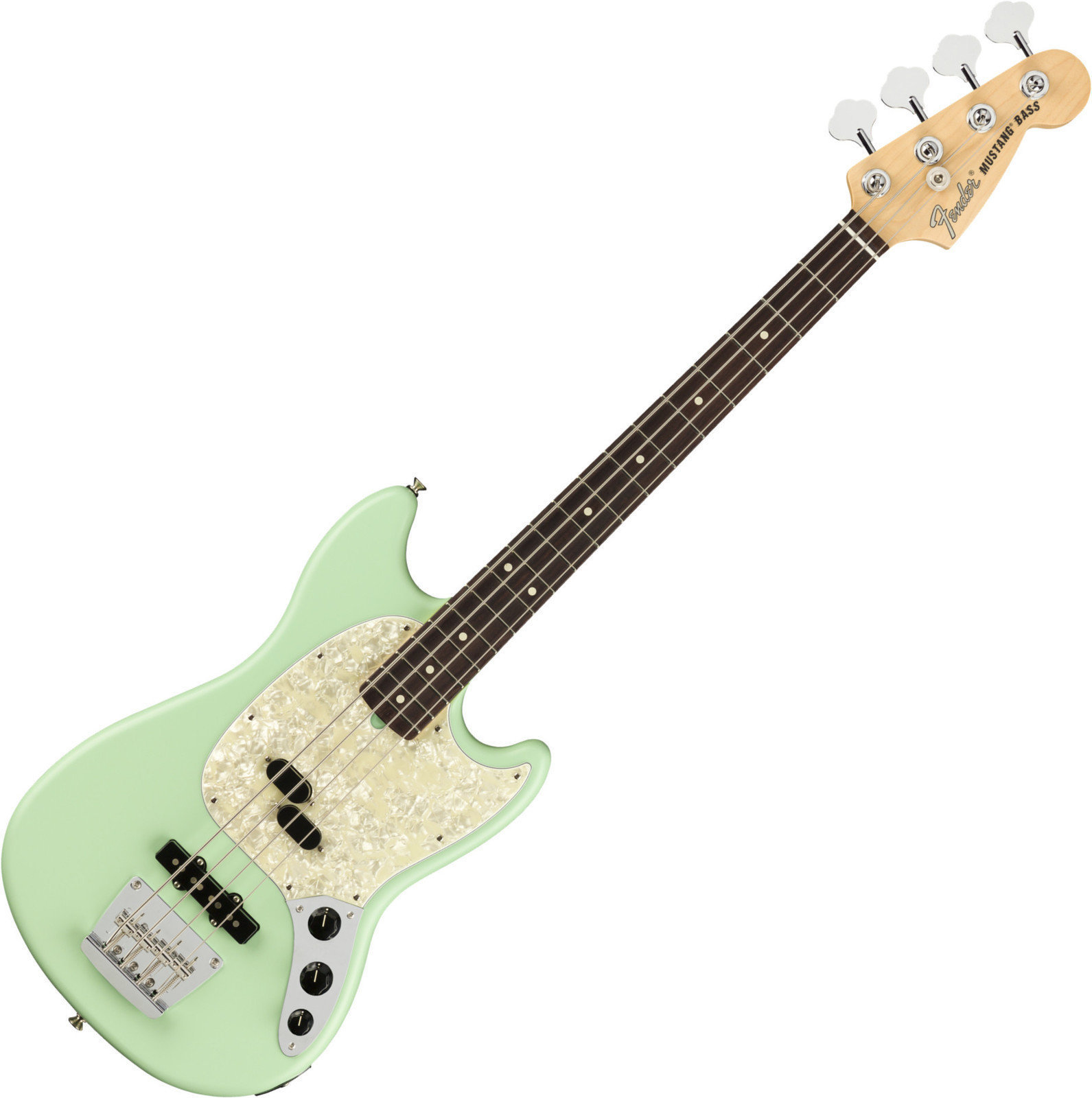 Elektrická basgitara Fender American Performer Mustang RW Satin Surf Green