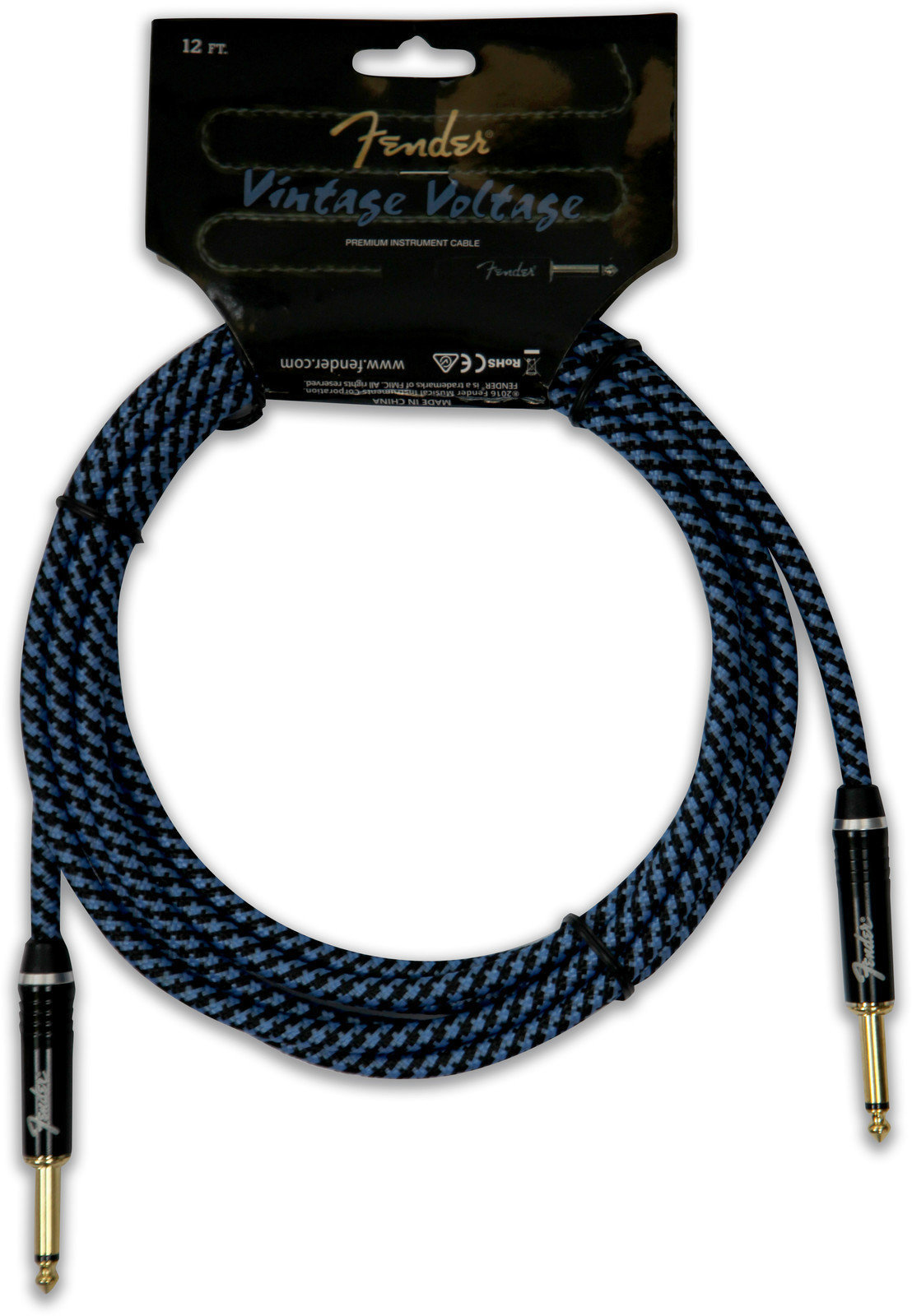 Câble pour instrument Fender Vintage Volt 12' ST Blue Tweed Cable