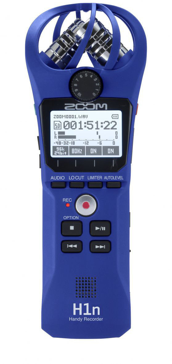 Portable Digital Recorder Zoom H1n Blue