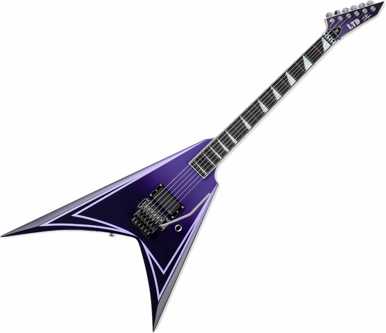 Electric guitar ESP LTD Alexi Hexed Sawtooth Purple Fade with Pinstripes