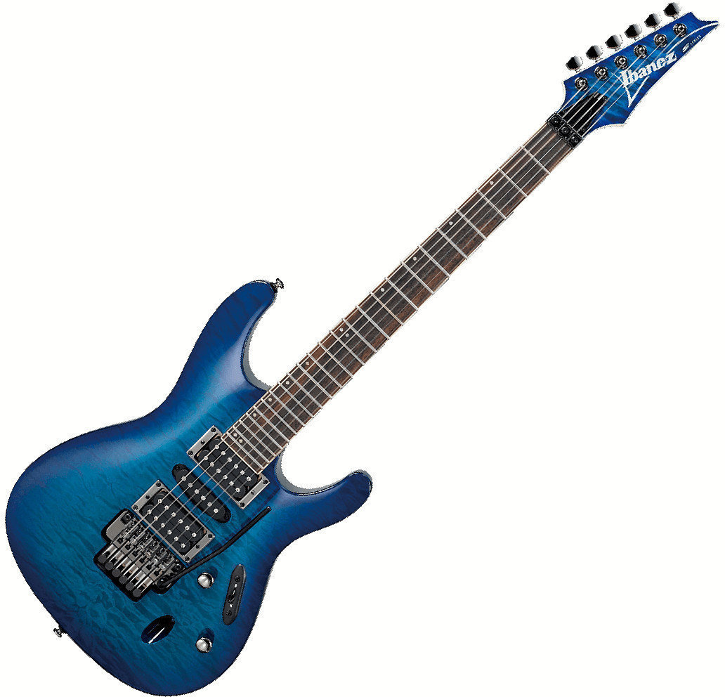 Electric guitar Ibanez S670QM Sapphire Blue Burst