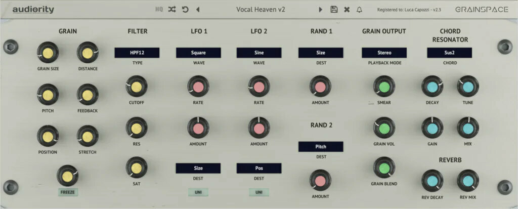 Studiový softwarový Plug-In efekt Audiority GrainSpace (Digitální produkt)