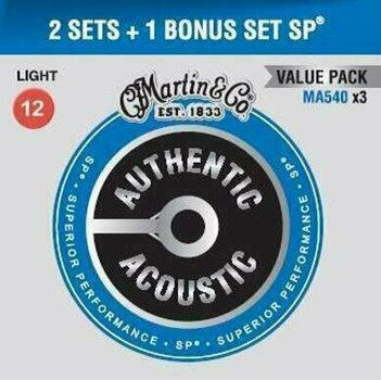 Cuerdas de guitarra Martin MA540 Authentic Acoustic x3 Cuerdas de guitarra - 1