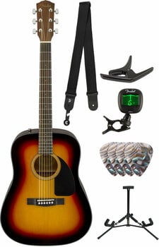 Dreadnought Guitar Fender CD-60 SB V3 Deluxe SET Sunburst - 1