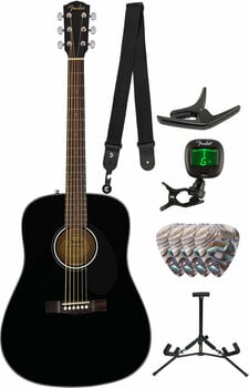 Akoestische gitaar Fender CD-60 BK V3 Deluxe SET Zwart - 1