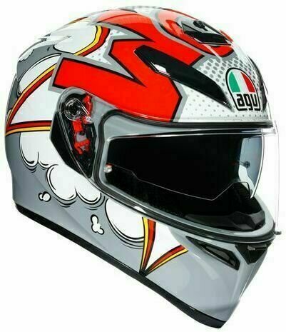 Helmet AGV K-3 SV Bubble Grey/White/Red M/S Helmet