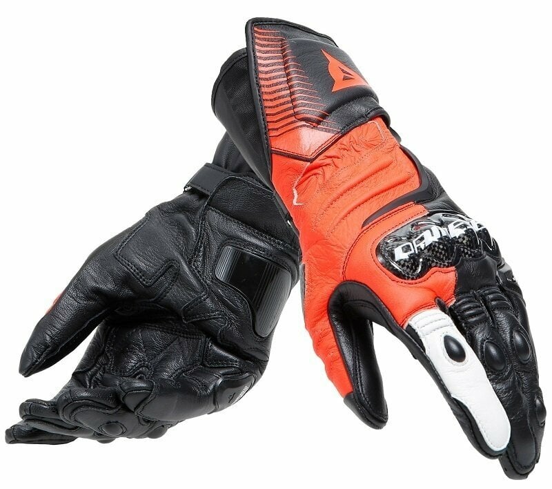 Handschoenen Dainese Carbon 4 Long Black/Fluo Red/White XS Handschoenen