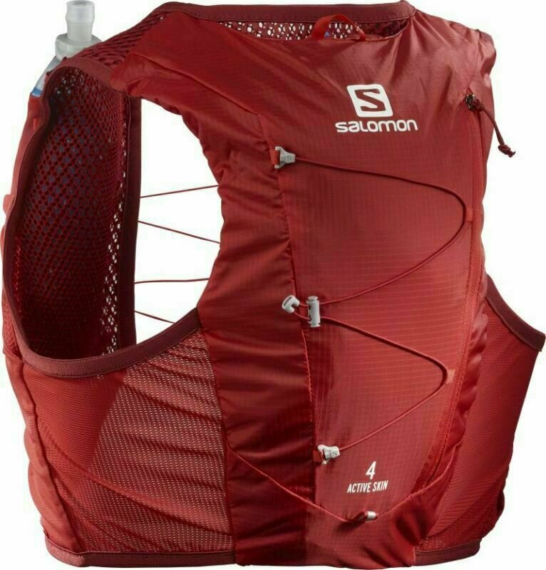 Futó hátizsák Salomon Active Skin 4 Set Goji Berry/Red Chili XL Futó hátizsák