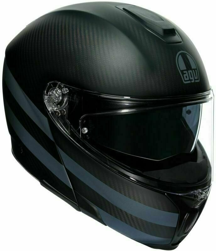Helmet AGV Sportmodular Dark Refractive Carbon/Black XXS Helmet