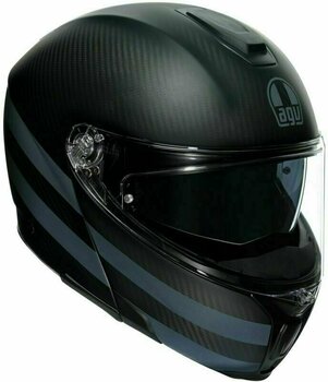 Helmet AGV Sportmodular Dark Refractive Carbon/Black XXS Helmet - 1