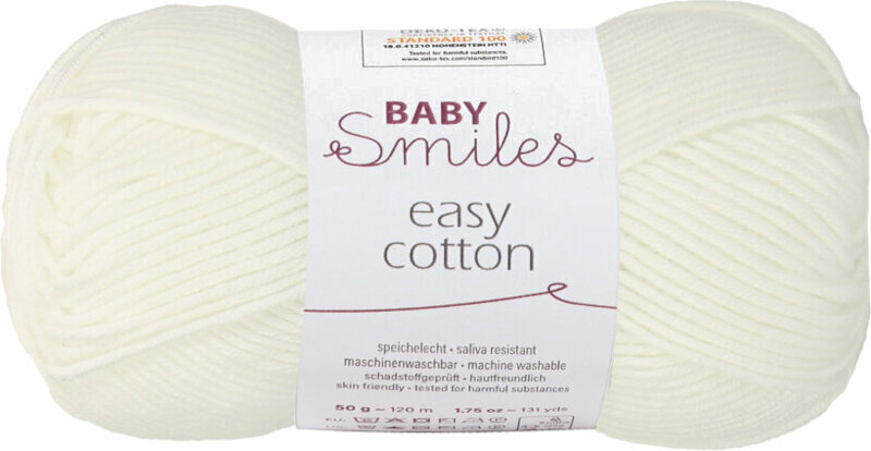 Strikkegarn Schachenmayr Baby Smiles Easy Cotton Strikkegarn 01001 White