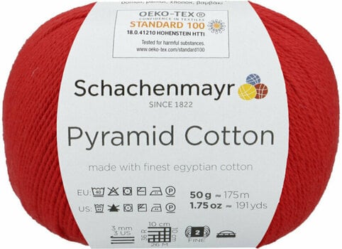 Fios para tricotar Schachenmayr Pyramid Cotton 00030 Red - 1