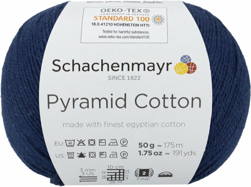 Hilo de tejer Schachenmayr Pyramid Cotton 00050 Marine Hilo de tejer