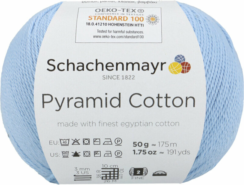 Knitting Yarn Schachenmayr Pyramid Cotton 00052 Light Blue Knitting Yarn