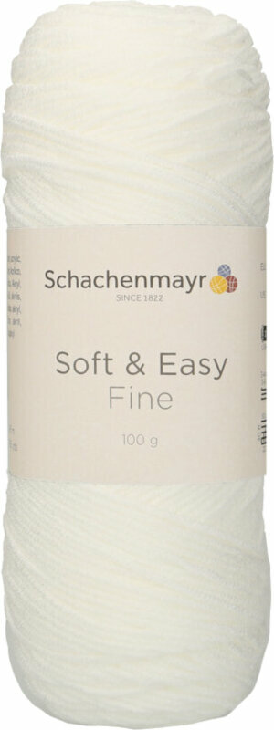 Hilo de tejer Schachenmayr Soft & Easy Fine 00001 White Hilo de tejer