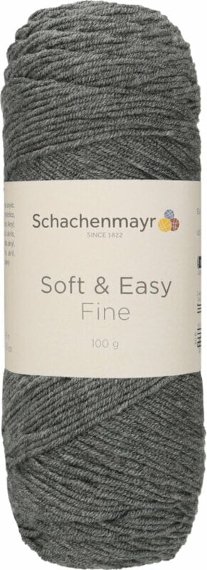 Knitting Yarn Schachenmayr Soft & Easy Fine 00092 Grey-Mel Knitting Yarn