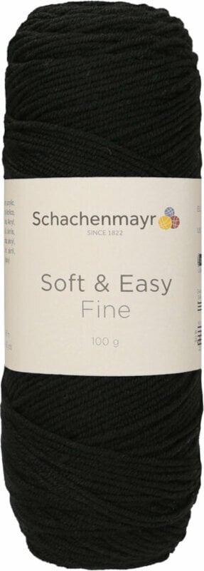 Knitting Yarn Schachenmayr Soft & Easy Fine 00099 Black