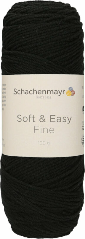 Pletacia priadza Schachenmayr Soft & Easy Fine 00099 Black Pletacia priadza