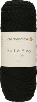 Knitting Yarn Schachenmayr Soft & Easy Fine 00099 Black - 1