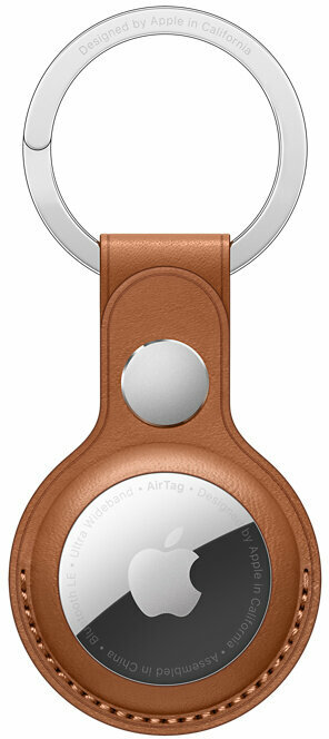 Príslušenstvo pre smart lokátor Apple AirTag Leather Key Ring - Golden Brown