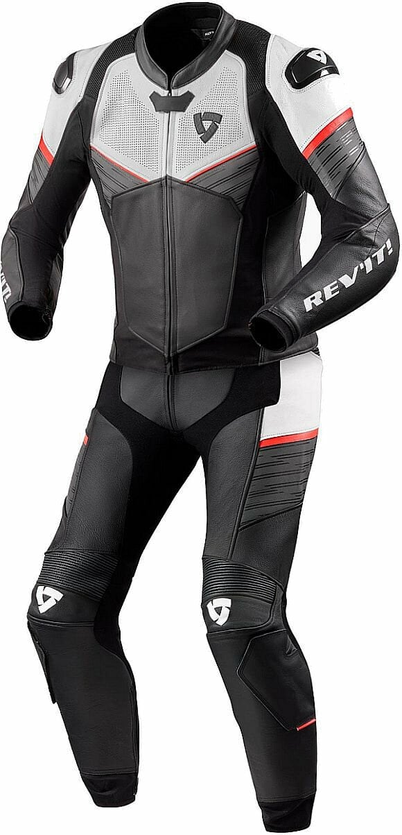 Two-piece Motorcycle Suit Rev'it! Combi Beta White/Neon Red 50 Two-piece Motorcycle Suit