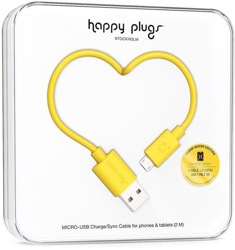 USB кабел Happy Plugs Micro-USB Cable 2m Yellow