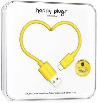 Cablu USB Happy Plugs Micro-USB Cable 2m Yellow - 1