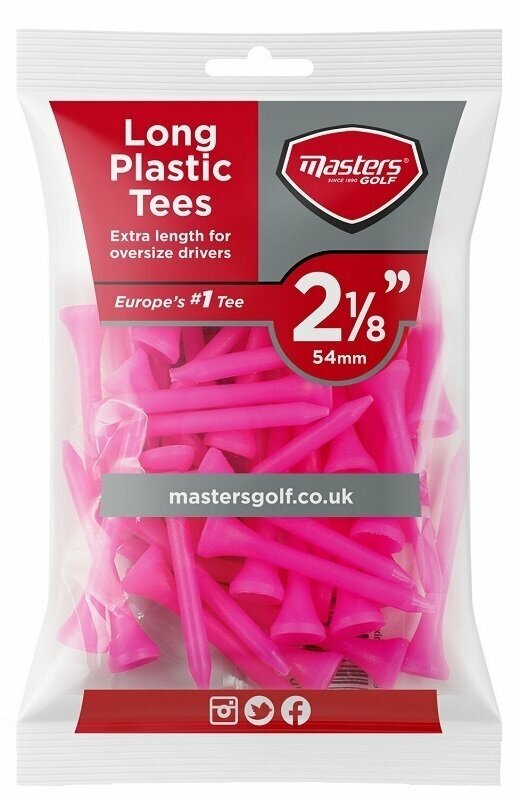 Golf Tees Masters Golf Plastic Tees 2 1/8 Inch Pink 40 pcs