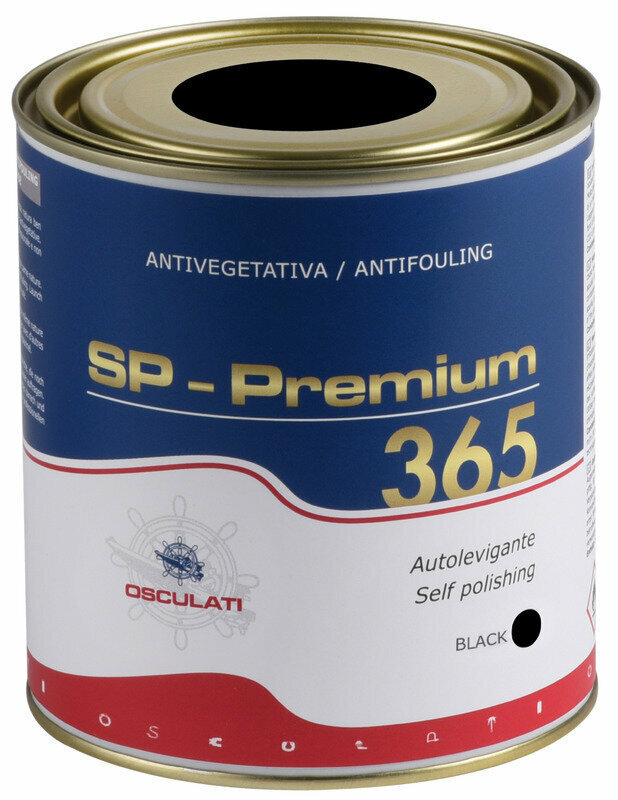Antivegetacijski premazi Osculati SP Premium 365 Self-Polishing Antifouling Black 0,75 L