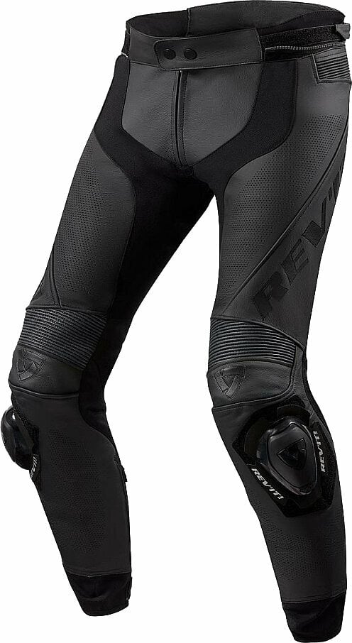 Pantalones de moto de cuero Rev'it! Trousers Apex Black 46 Pantalones de moto de cuero