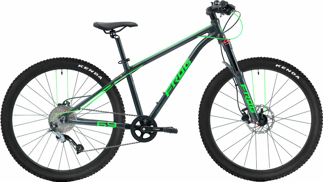 Ποδήλατο Hardtail Frog MTB 69 Shimano Alivio RD-M3100-SGS Shadow 1x9 Metallic Grey/Neon Green 15"